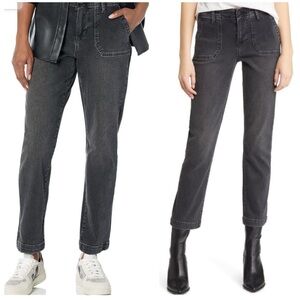 PAIGE Women's Mayslie Straight Ankle Faded Stone Size 27